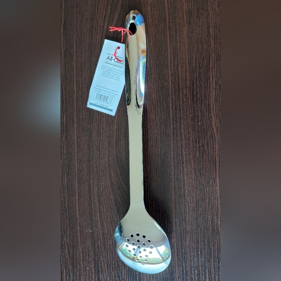 All-Clad long handled Stainless Steel 13" Large slotted/perforated spoon NEW! - Picture 5 of 6